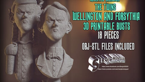 Haunted Mansion The Twins 3D Printable Busts