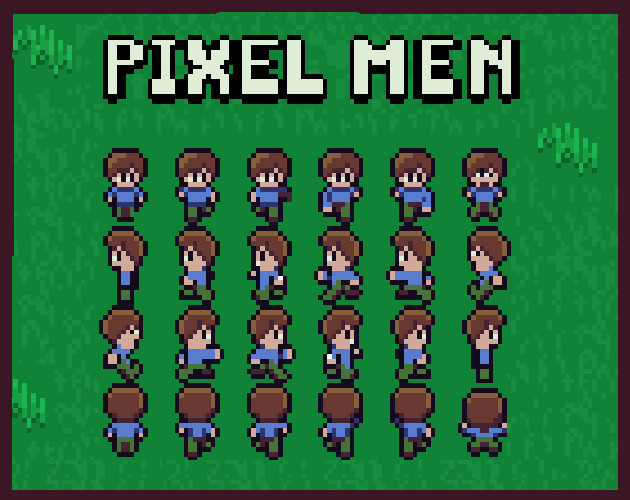 Artstation Pixel Art Men 16x16 Game Assets