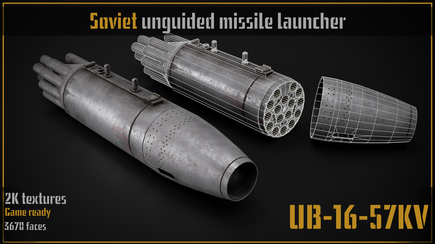 ArtStation - Game ready model of soviet UB-16-57KV unguided missile ...