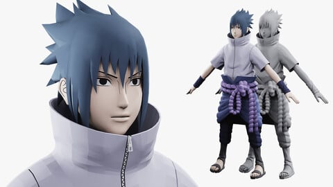 Sasuke Uchiha Naruto Characters Low-poly 3D model