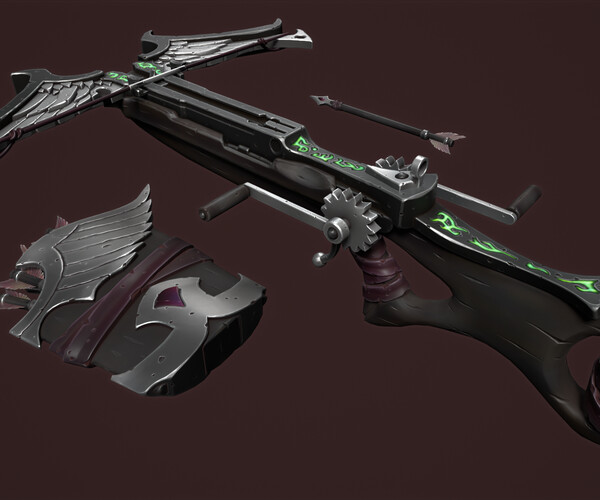ArtStation Rune crossbow and quiver Game Assets