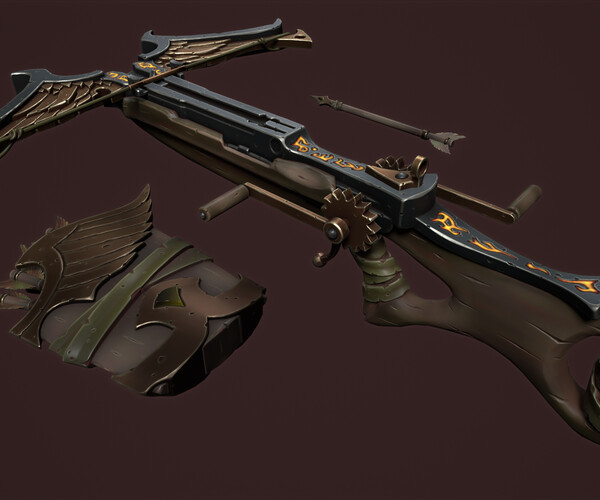ArtStation Rune crossbow and quiver Game Assets