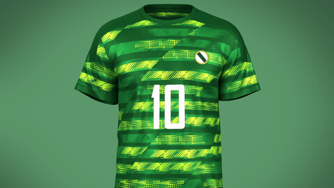 Soccer Printed Green Jersey Player-10