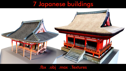 7 Japanese Buildings- Vol 02- 3d Model