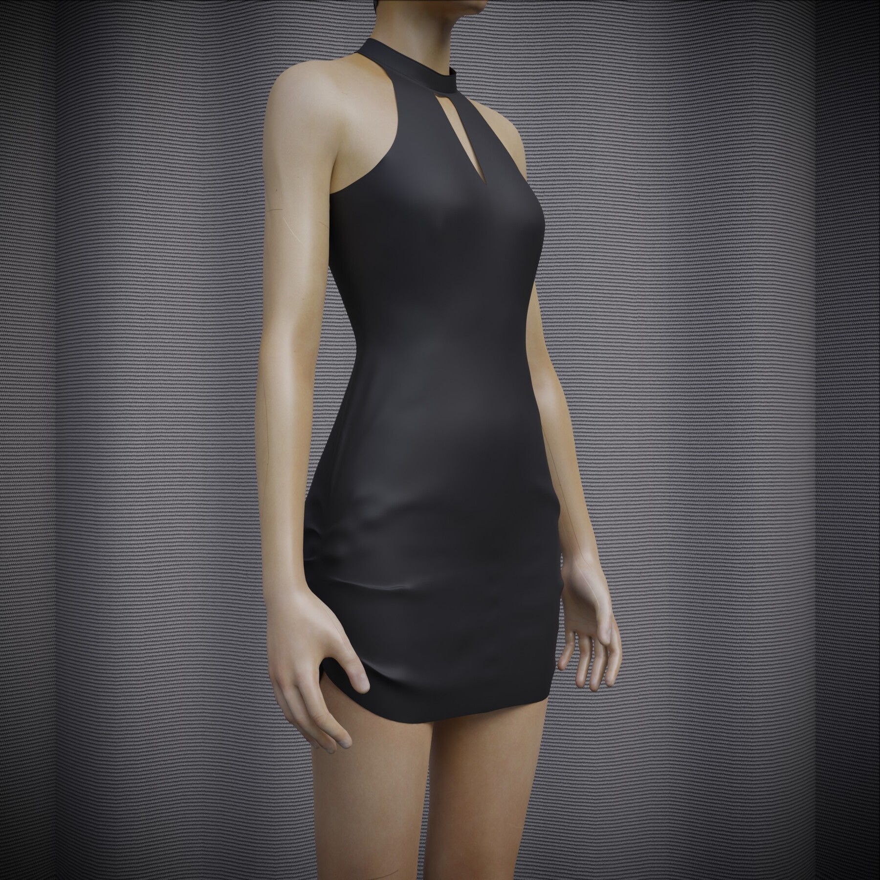 ArtStation - Drawstring Little Black Dress 3D Model | Resources