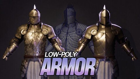 Game Ready Silver Armor Low-poly 3D model