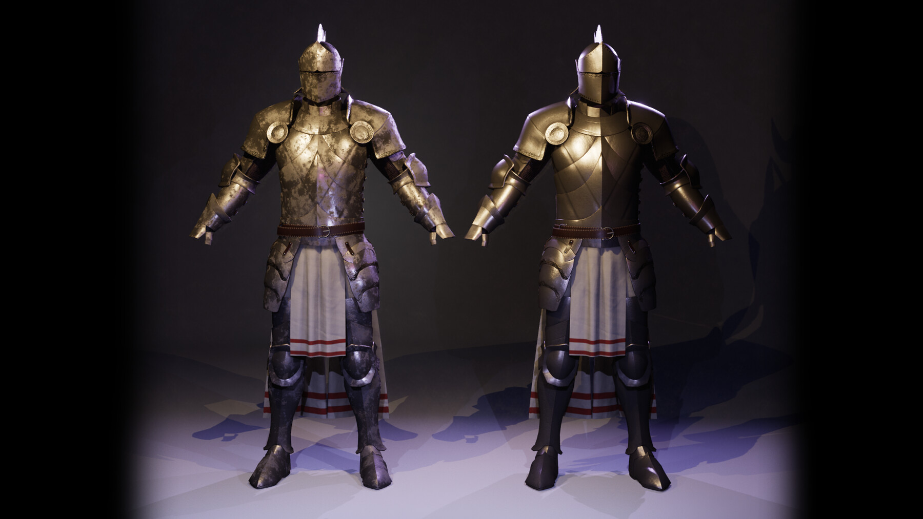 ArtStation - Game Ready Silver Armor Low-poly 3D model | Game Assets