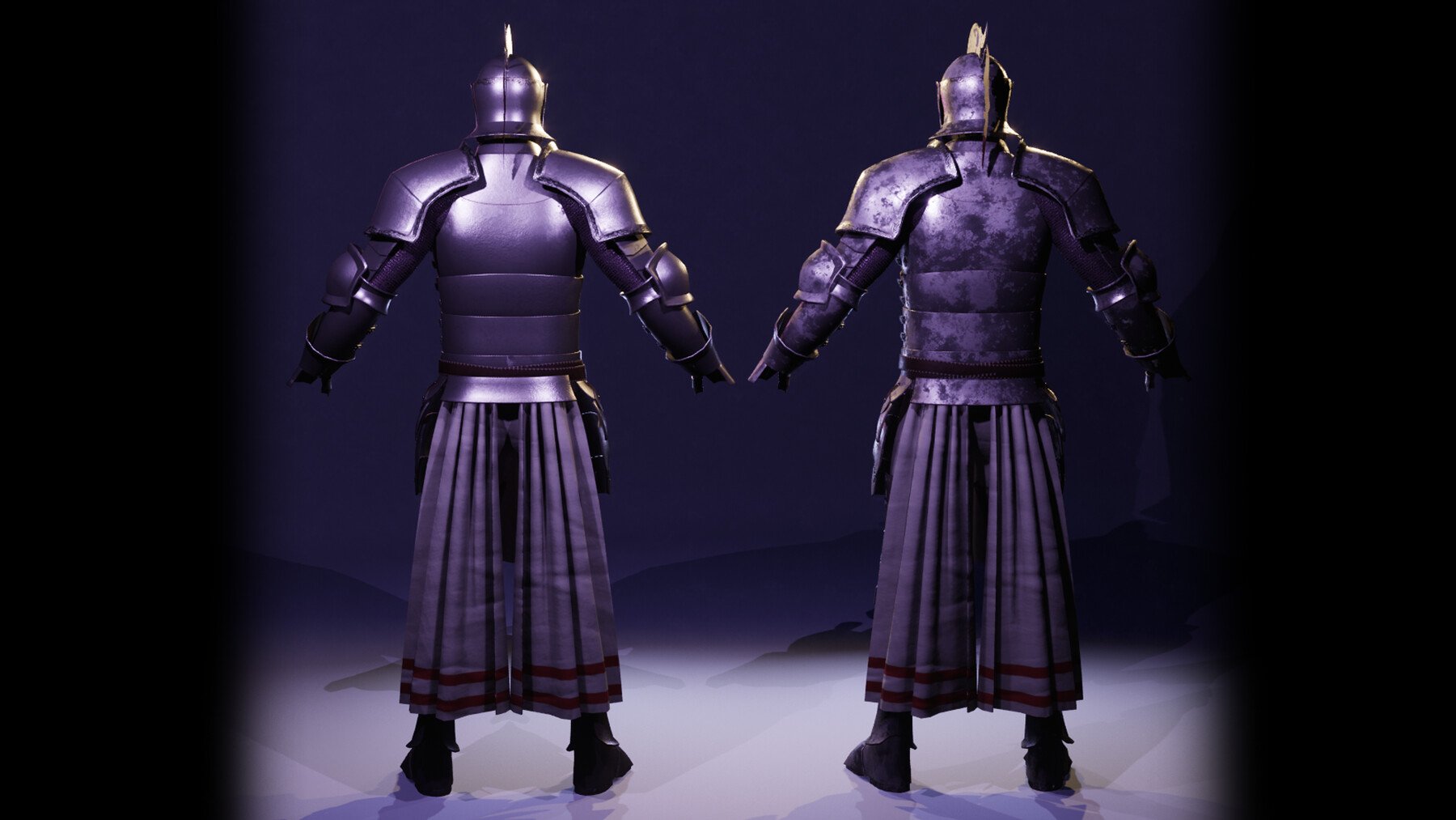 Artstation - Game Ready Silver Armor Low-poly 3d Model 