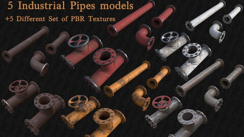 Industrial Pipes + 4K PBR texture (city props 3)
