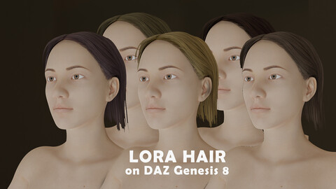 Lora Hair ( hair cards) .blend file