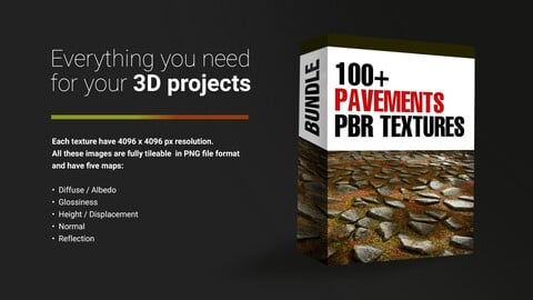 100+ PBR Textures - Pavements
