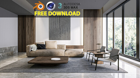 Simple Living Room 01 - Free Download