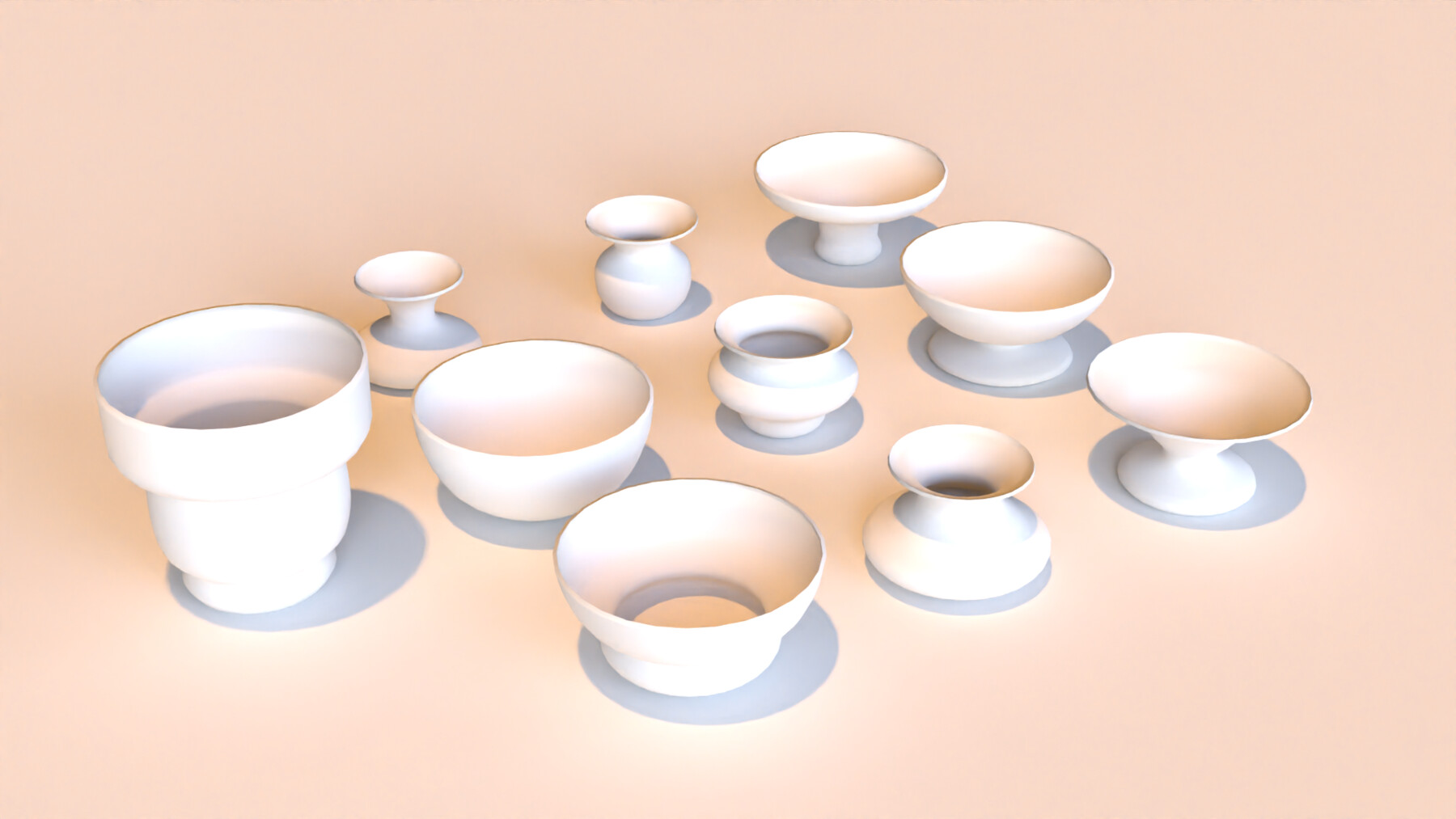 ArtStation 3D Modeled Pottery Set Game Assets
