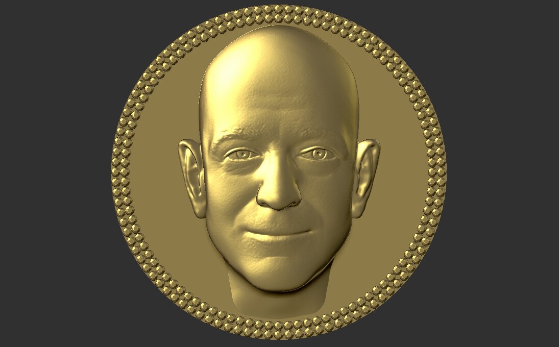 ArtStation - Jeff Bezos medallion pendant 3D printing ready stl obj ...