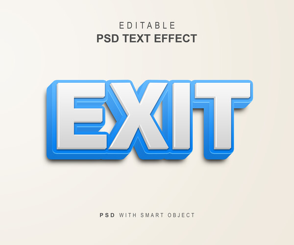 ArtStation - 3D Exit PSD fully editable text effect. Layer style PSD ...