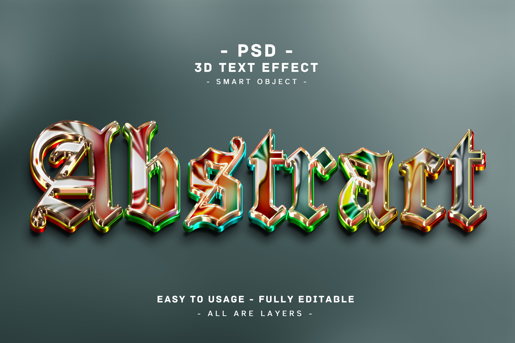 ArtStation - 10 pack 3d abstract colors text style effect for photoshop ...