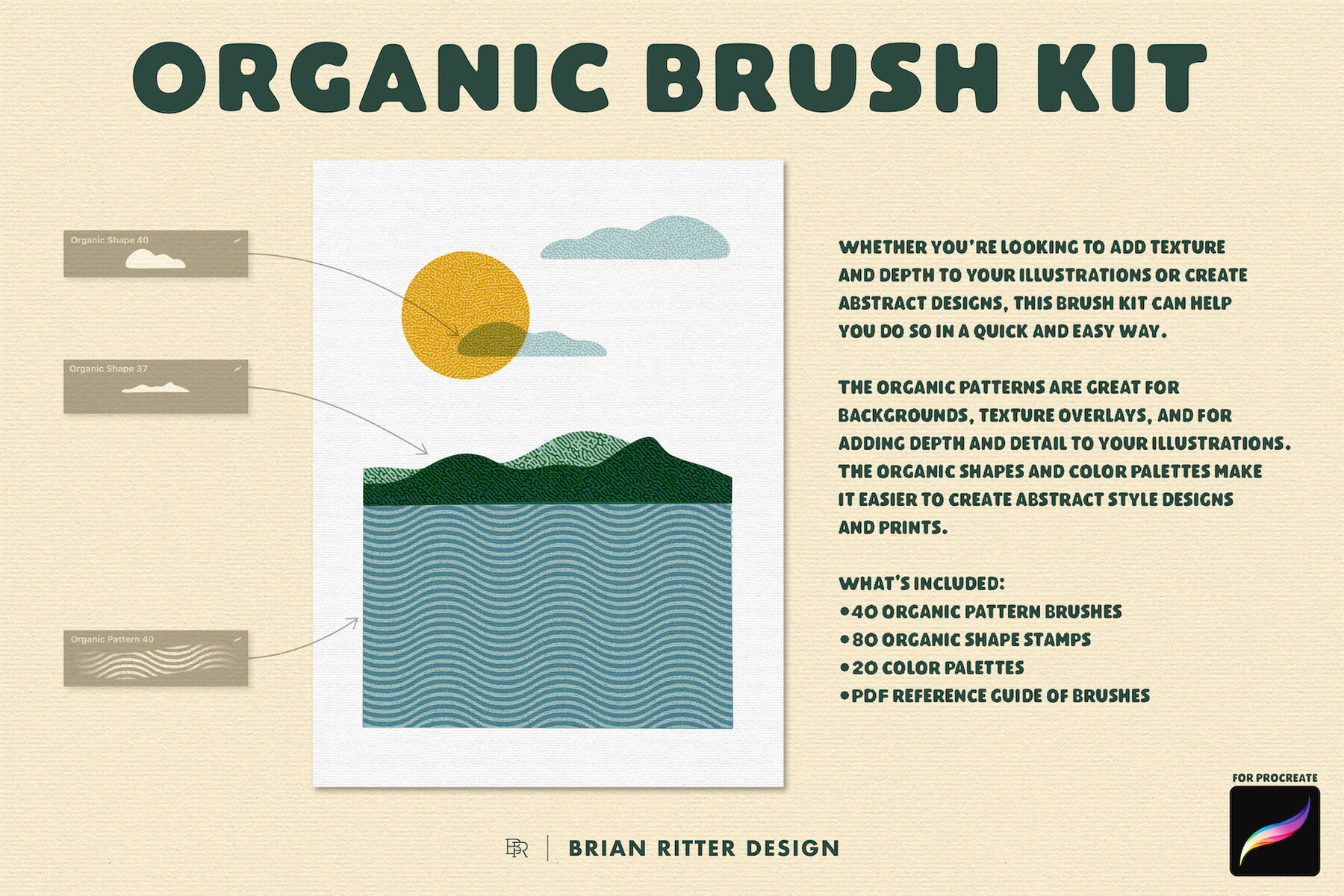 ArtStation Organic Brush Kit for Procreate Brushes