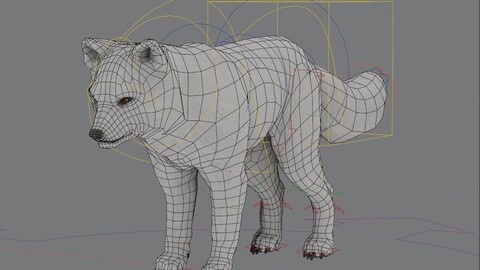 Arctic Fox - rigged game model