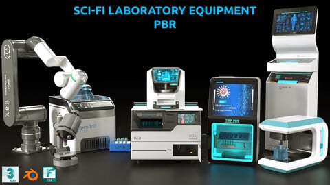 scifi laboratory equipment-modern laboratory 3D model