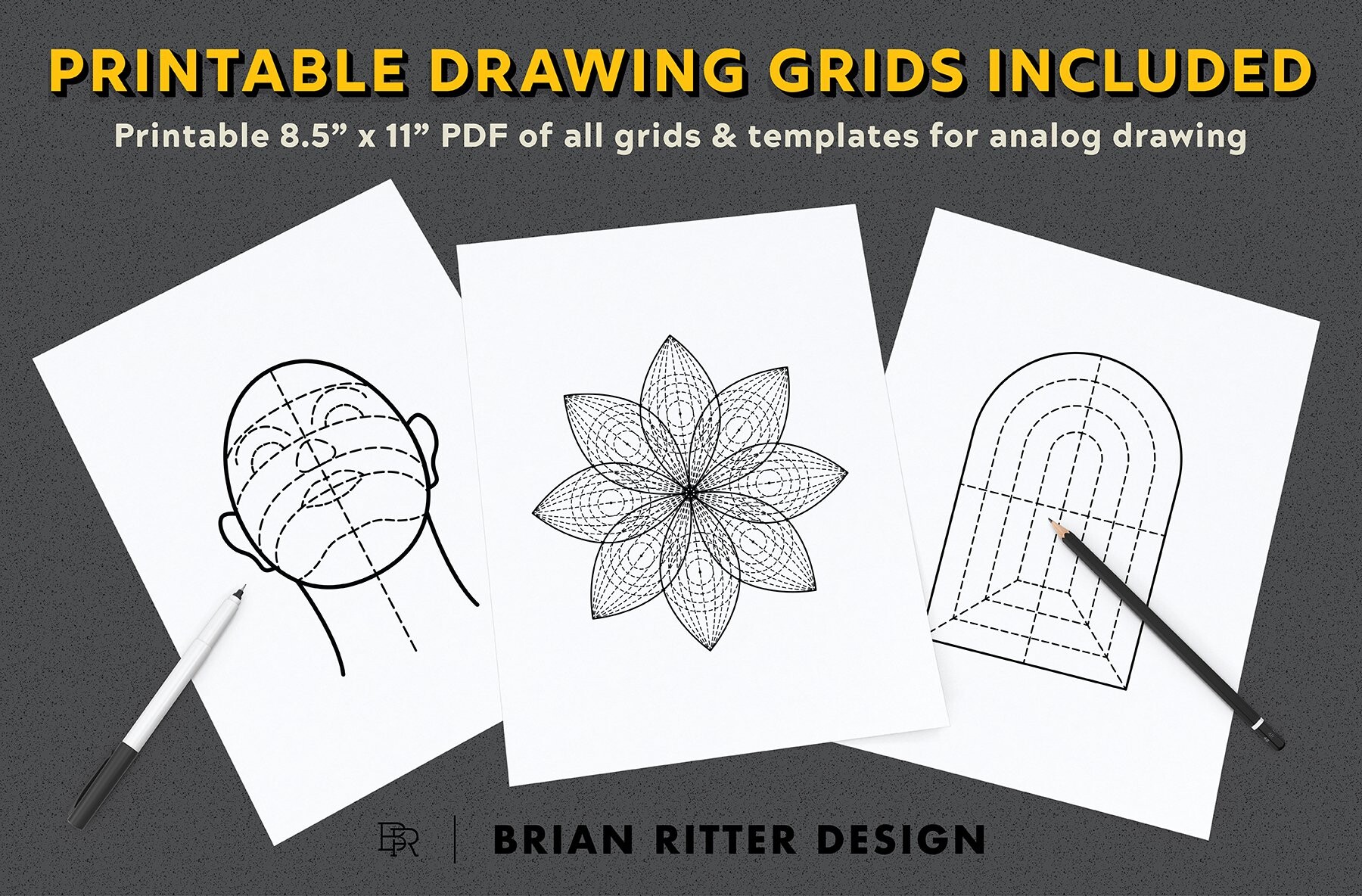 ArtStation Drawing Grid Brushes For Procreate Brushes
