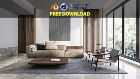 Simple Living Room 01 - Free Download