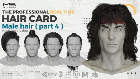 Male Hair Part 4 - Professional Realtime Hair card