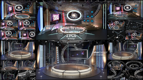 Virtual TV Studio Sets - Collection Vol 8 - 2 PCS DESIGN