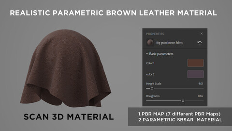 REALISTIC PARAMETRIC BROWN LEATHER MATERIAL