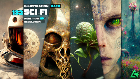 132 Sci-Fi Illustration Pack - More Than 8K Resolution