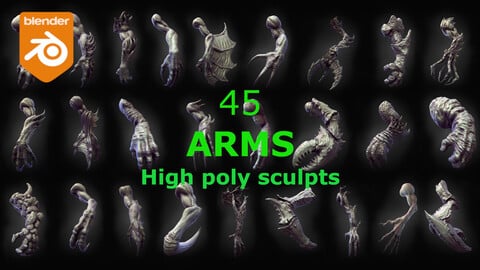 45 ARMS high poly sculpts