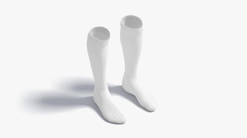 White Knee High Socks - fabric sox pair