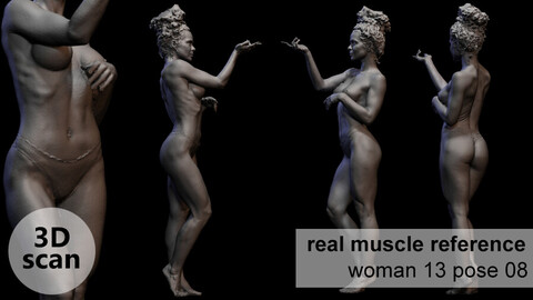 3D scan real muscleanatomy Woman13 pose 08