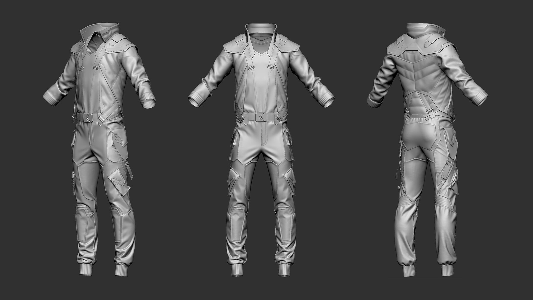 ArtStation - Sci-fi male outfit #1 / Marvelous Designer