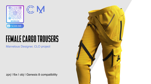 Female Cargo Trousers | Marvelous Designer | CLO3D project
