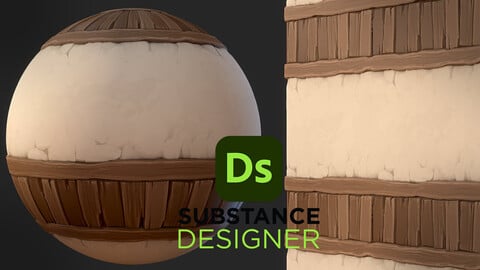 Stylized Stucco and Wood - Substance 3D Designer