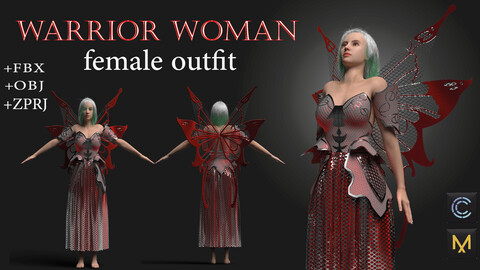 warrior woman (Female outfit ) +ZPRJ +OBJ+FBX