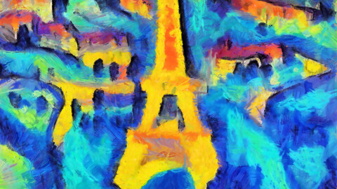 Aerial view of the Eiffel tower