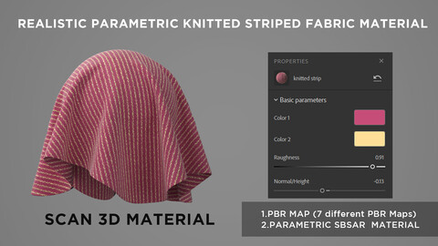 REALISTIC PARAMETRIC KNITTED STRIPED FABRIC MATERIAL