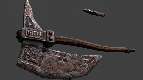 Low Poly : Great Axe (1d12) and Obsidian Dagger (1d6)