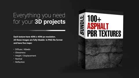 100+ PBR Textures - Asphalt