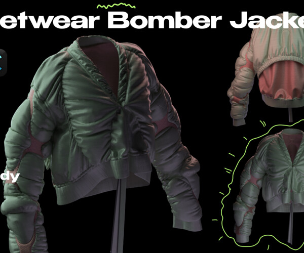 ArtStation - Streetwear Puffer Jacket #023 - Clo 3D / Marvelous