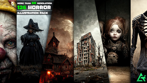 126 Horror Illustration Pack - More Than 8K Resolution