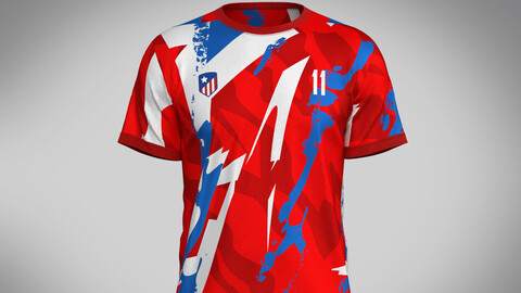 Soccer Red Print Jersey-11