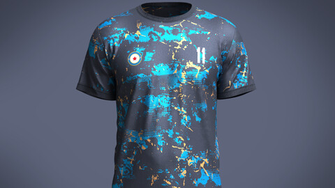 Soccer Blue Printed Jersey-11