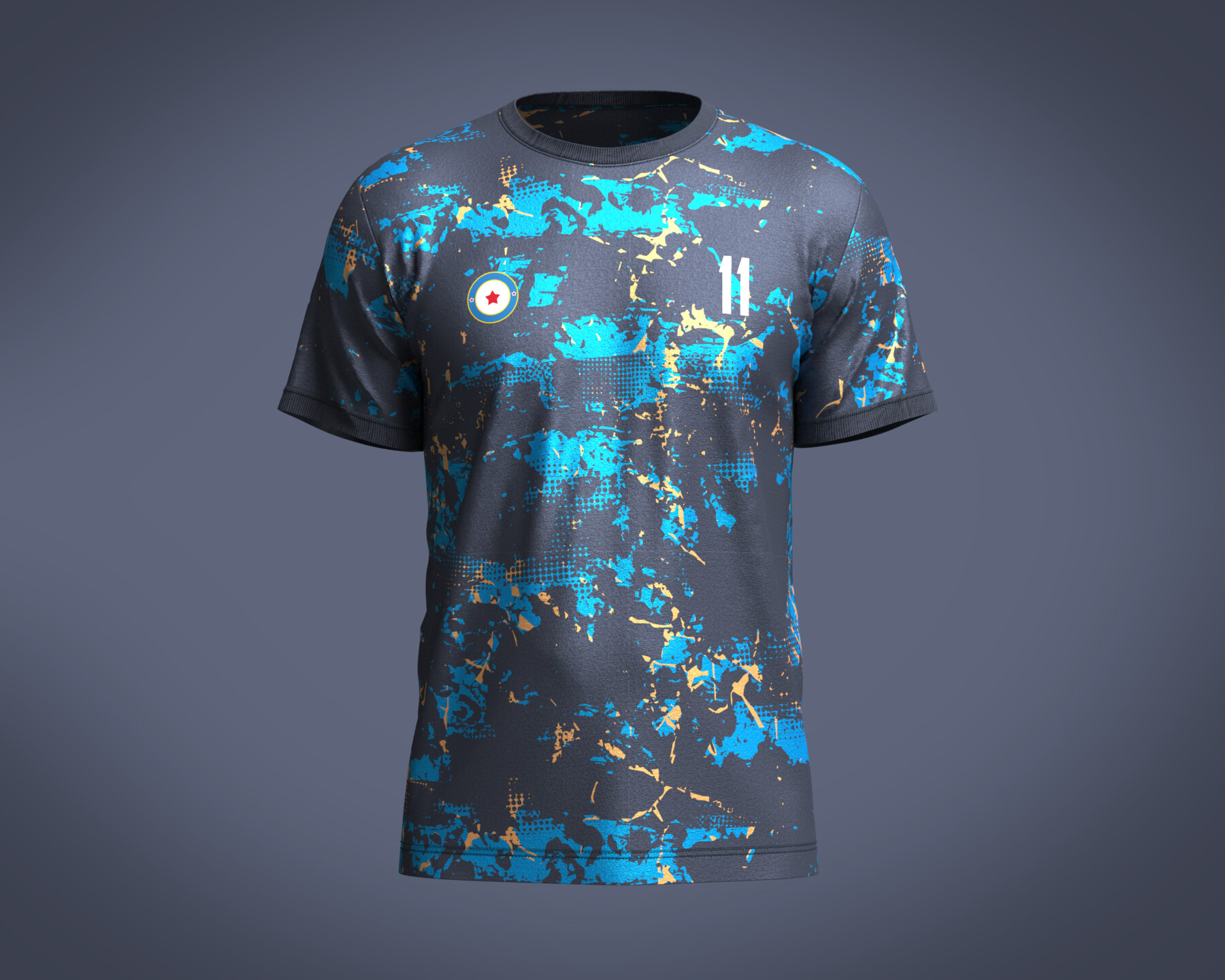 ArtStation - Soccer Blue Printed Jersey-11 | Resources