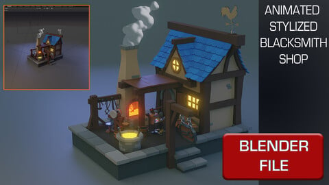 Blender 3 Animated Stylized Blacksmith House | 3D Modelling Guide