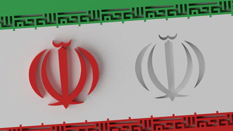 Iranian Flag Iran 3D model