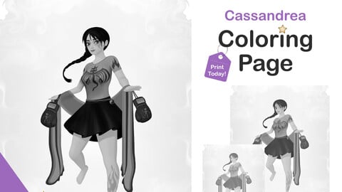 Printable Grayscale Coloring Pages for Adults | Female Boxer Coloring Pages