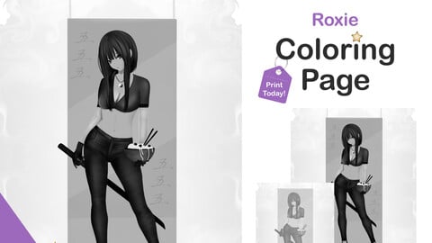 Printable Grayscale Coloring Pages for Adults | Female Ninja Coloring Pages