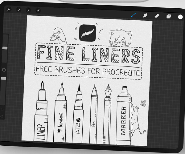 free liner brushes procreate